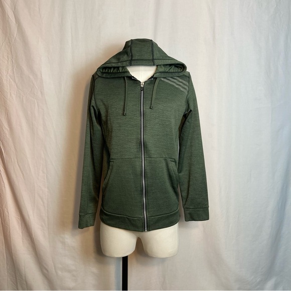 Adidas Green Zip Up Hoodie - Picture 2 of 3